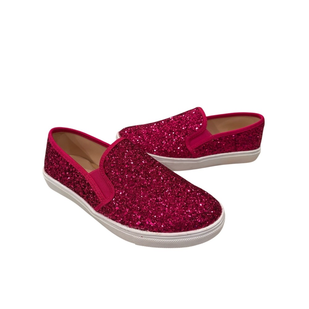 Fever Sole Glitter Slip-On Mules in Hot Pink